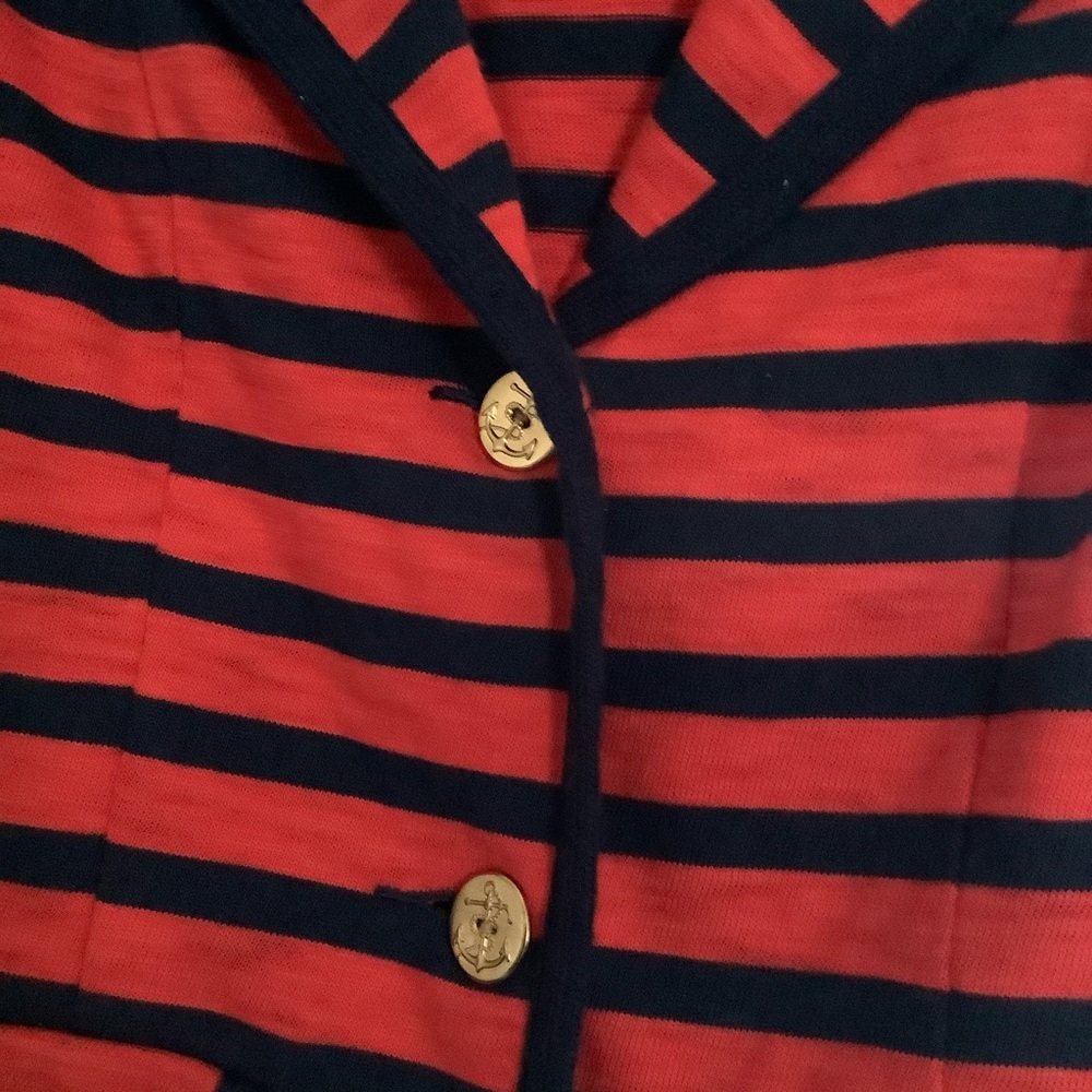 CAbi Au Revoir Nautical Striped Topper Blazer Size Small #224… - Picture 4 of 8